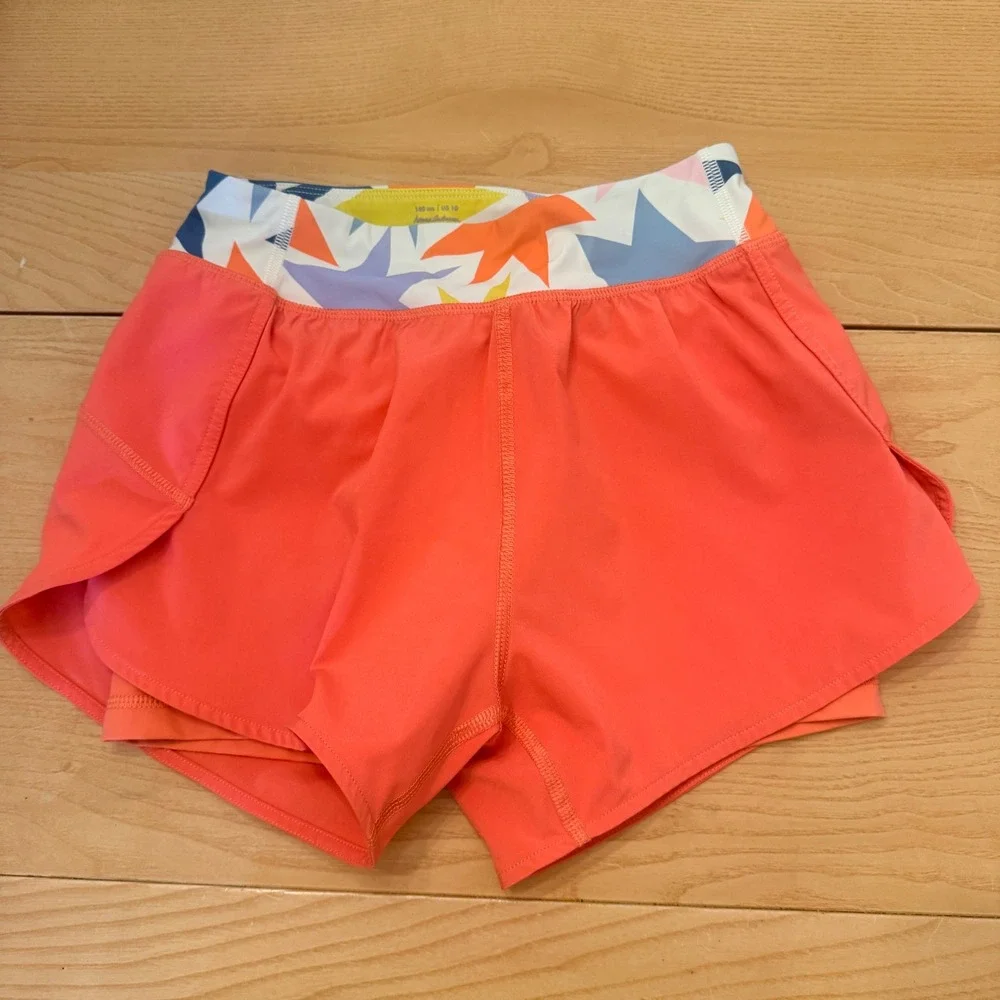 Hanna Andersson Active Shorts Kids 10 Orange Stretch Sporty Indie